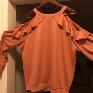 Express blush colored shoulder top